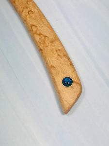birdseye maple paua shell wood hair stick, gemstone hair stick, shawl pin, sweater pin
