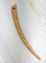Load image into Gallery viewer, birdseye maple paua shell wood hair stick, gemstone hair stick, shawl pin, sweater pin