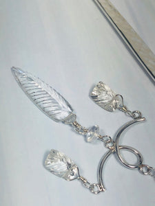 Luxury Sterling Silver Kanzashi Genuine Rock Crystal Hair Stick