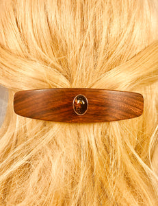 Large Poisonwood Sterling Silver Baltic Amber barrette, Amber Luxury Barrette Elegant Hair Clip