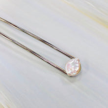 Load image into Gallery viewer, Pearl Hair Pin, Wedding Hair Pin Bridal Hair Pin, Silver Wedding hair stick