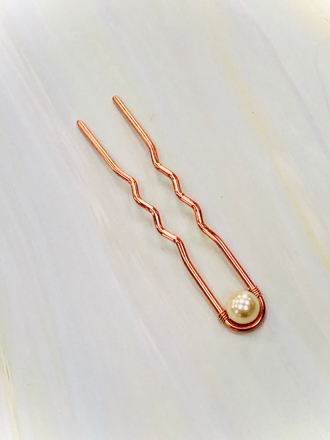 Rose Gold hair pin Swarovski Pearl Hair Pin, Wedding Hair Pin Bridal Hair Pin