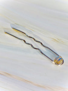 Labradorite Silver Gemstone Hair Pin, Luxury Hair Pin