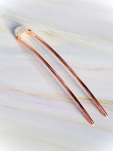 Load image into Gallery viewer, Pearl Rose Gold Hair Pin, Wedding Hair Pin Bridal Hair Pin, Rose Gold Wedding hair stick