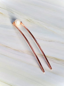 Rose Gold Baroque Pearl Hair Pin, Wedding Hair Pin Bridal Hair Pin