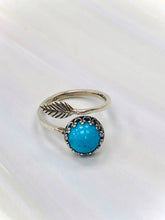 Load image into Gallery viewer, Turquoise Leaf Ring, Handmade Turquoise Ring