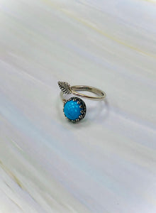 Turquoise Leaf Ring, Handmade Turquoise Ring