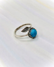 Load image into Gallery viewer, Turquoise Leaf Ring, Handmade Turquoise Ring