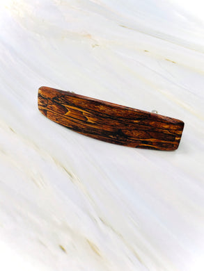 Medium Spalted Koa wood barrette,  AAA wood hair clip,  fine hair barrette, wooden barrette,