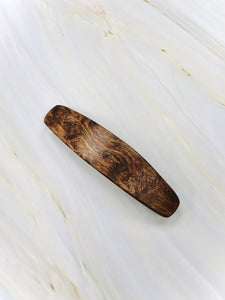 Large Golden Pyinma Burl barrette, burl wood hair clip, wooden barrette