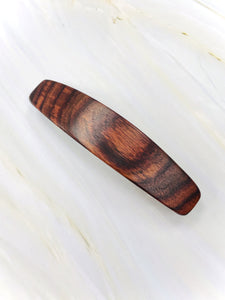 Large Kingwood Rosewood wood barrette, wood hair clip, wooden barrette