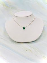 Load image into Gallery viewer, Dainty genuine emerald necklace,  handmade emerald necklace