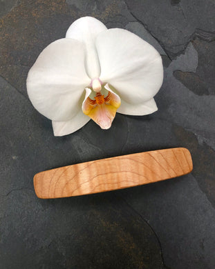 Large Curly Maple wood barrette, wood hair clip, wooden barrette, light wood barrette
