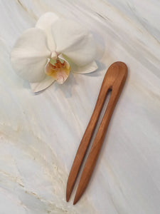 Cherry Wood hairpin, wooden hairpin, wood shawl pin, wood sweater pin