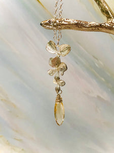 Silver Orchid Citrine necklace