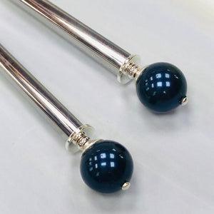 Blue Pearl Hair Sticks