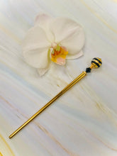 Load image into Gallery viewer, Tigre Venetian 24k gold Art glass hair stick, hand made hair stick, shawl pin, sweater pin,
