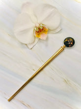 Load image into Gallery viewer, Dichroic Venetian 24k gold Art glass hair stick, hand made hair stick, shawl pin, sweater pin,