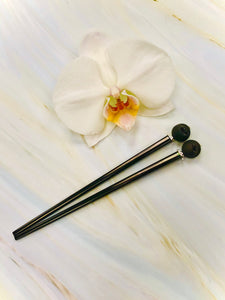 Black Druzy Gemstone Hair Sticks, gunmetal Hair Pin, shawl pin, sweater pin,