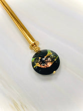 Load image into Gallery viewer, Dichroic Venetian 24k gold Art glass hair stick, hand made hair stick, shawl pin, sweater pin,