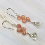 Peach Moonstone and Prasiolite / Green Amethyst Earrings