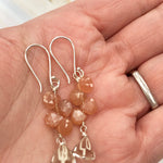 Peach Moonstone and Prasiolite / Green Amethyst Earrings