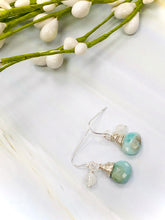 Load image into Gallery viewer, Handmade Moonstone and Larimar Earrings