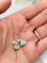 Load image into Gallery viewer, Handmade Moonstone and Larimar Earrings