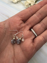 Load image into Gallery viewer, Dainty Chocolate Moonstone Earrings, handmade moonstone earrings