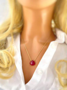 Ruby Necklace gemstone Solitaire Necklace