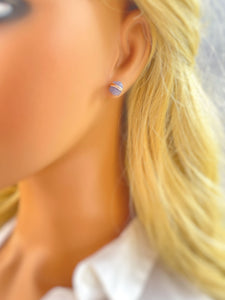 Raw Tanzanite Stud Earrings Organic Gemstone Stud Earrings