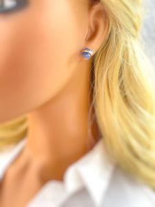 Raw Tanzanite Stud Earrings Organic Gemstone Stud Earrings