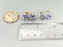 Load image into Gallery viewer, Raw Tanzanite Stud Earrings Organic Gemstone Stud Earrings