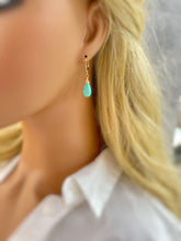 Load image into Gallery viewer, Sleeping Beauty Turquoise 14k Gold Fill Leverback Earrings