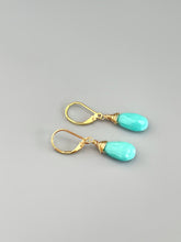 Load image into Gallery viewer, Sleeping Beauty Turquoise 14k Gold Fill Leverback Earrings