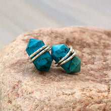 Load image into Gallery viewer, Turquoise Boho Stud Earrings