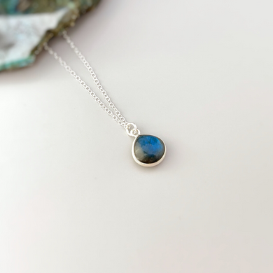 Boho Labradorite Necklace for Women on simple chain