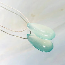 Load image into Gallery viewer, Solitaire Aqua Chalcedony Necklace, delicate Aqua Chalcedony necklace