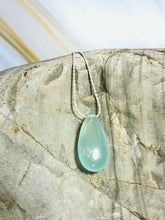 Load image into Gallery viewer, Solitaire Aqua Chalcedony Necklace, delicate Aqua Chalcedony necklace