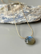 Load image into Gallery viewer, Labradorite floating gemstone Solitaire Necklace