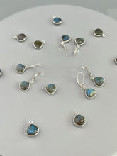 Load image into Gallery viewer, Smooth Labradorite and Sterling Silver Leverback earrings