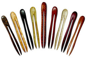 Leopardwood wood hair pin, red wooden hair pin, wooden hair fork, wood hair pick