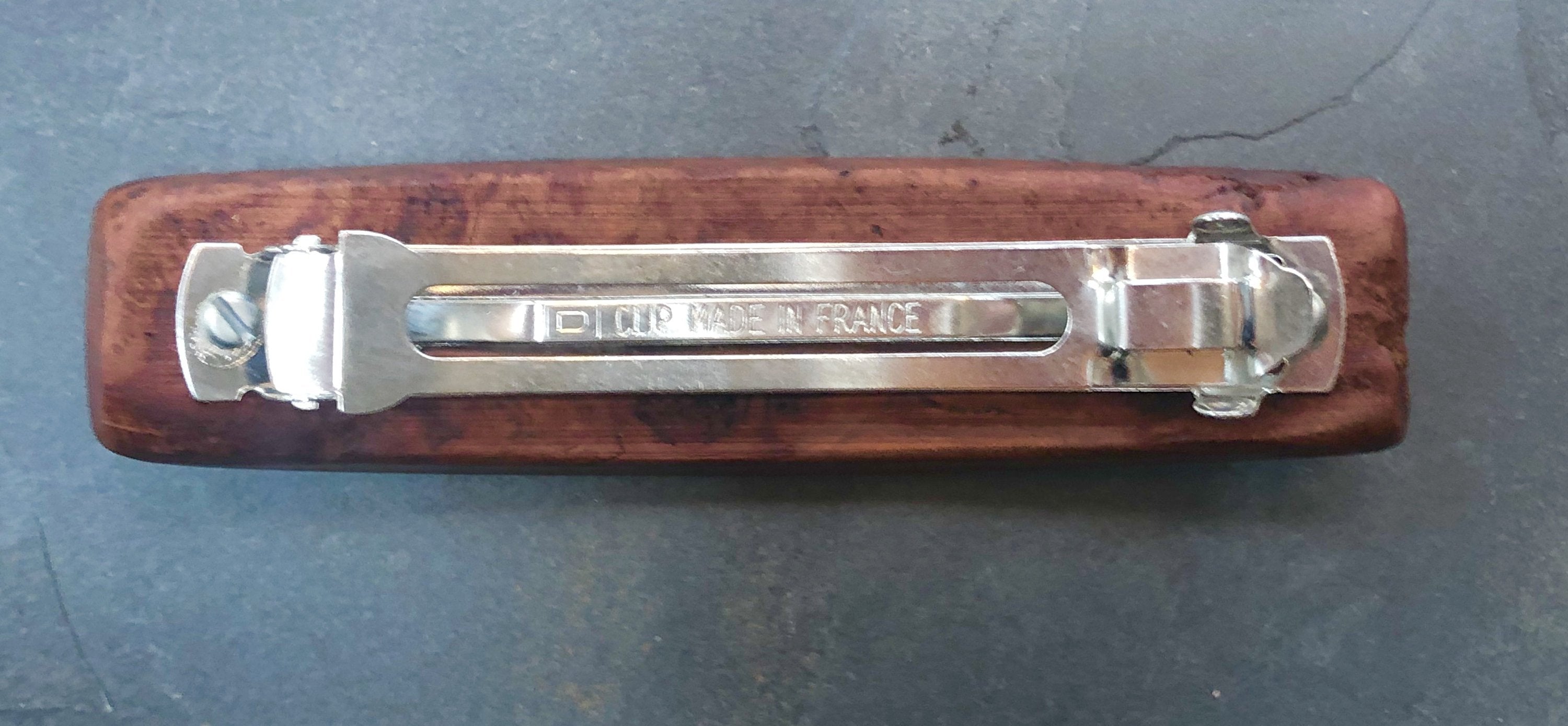 Medium Tulipwood wood barrette, rosewood wood hair clip, wood barrette, wooden barrette, wooden hair clip, fine hair barrette