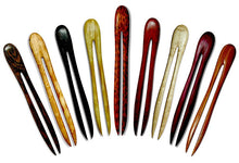 Load image into Gallery viewer, handcrafted Birdseye Maple wood hair pins, artisan wooden hair pins