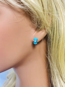 Turquoise Boho Stud Earrings