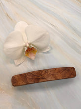 Load image into Gallery viewer, Wood barrette for thick hair Large Maple Burl Barrette for woman with long hair, wooden hair clip, handcrafted wooden gift Made in USA