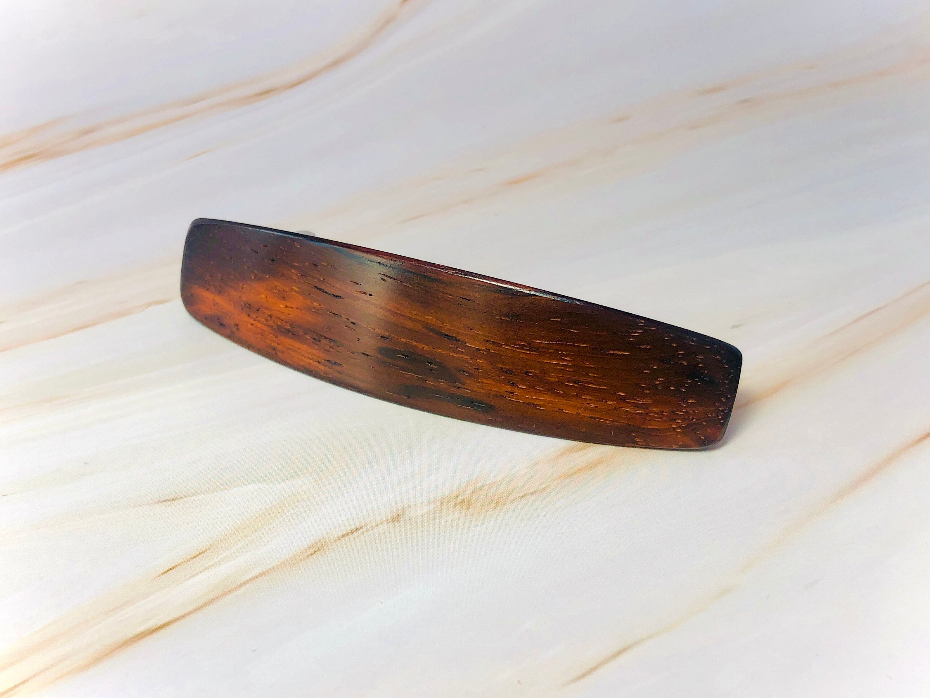 Wood Hair Clip for long hair plain wood hair barrette Medium Rosewood minimalist modern hair accessories for women 5th Anniversary