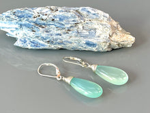 Load image into Gallery viewer, Aqua Chalcedony Earrings dangle, Long elegant spring earrings