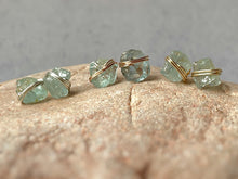 Load image into Gallery viewer, Aquamarine Stud Earrings Raw Gemstone Earrings March Birthstone