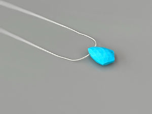 Turquoise Necklace Gold, Sterling Silver Handmade Turquoise Jewelry Choker Dainty Gemstone Minimalist Solitaire Pendant necklace for woman